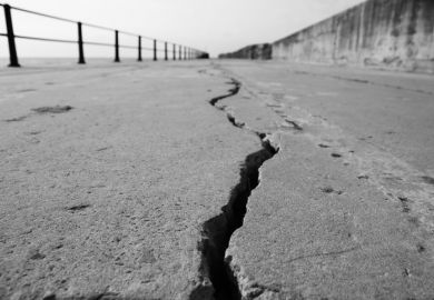 A large crack in a road